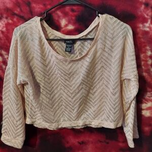 Rue21 Beige Chevron Crop Top